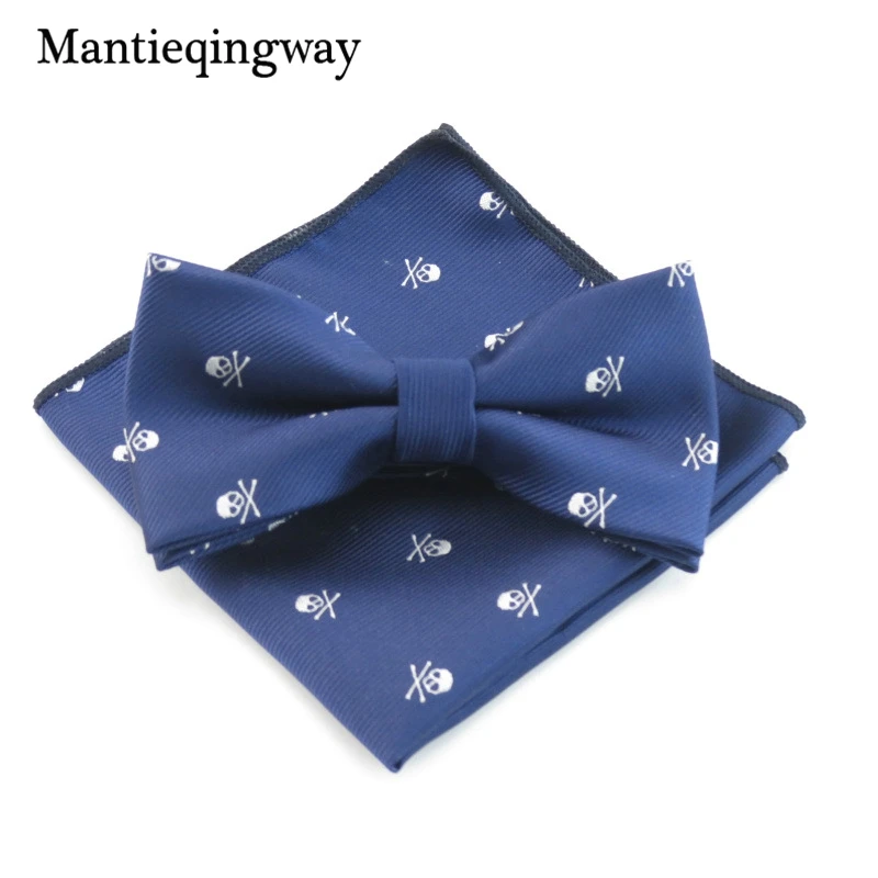 Mantieqingway, деловой, 23*23 см, мужской платок, полиэстер, галстук-бабочка, набор, Череп, карманный, квадратный, Corbatas, Hombre, Pajarita, свадебный