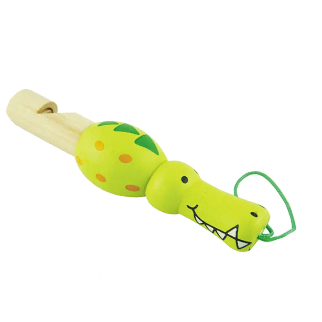 Cute Animal Wooden Whistle Music Instrument Toy Kids Toddler Educational Toy