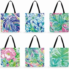 Акварель зеленых растений сумка с принтом сумка для Для женщин женская сумка для путешествий Складная Женская модная, сумка, шоппинга уличная пляжная сумка