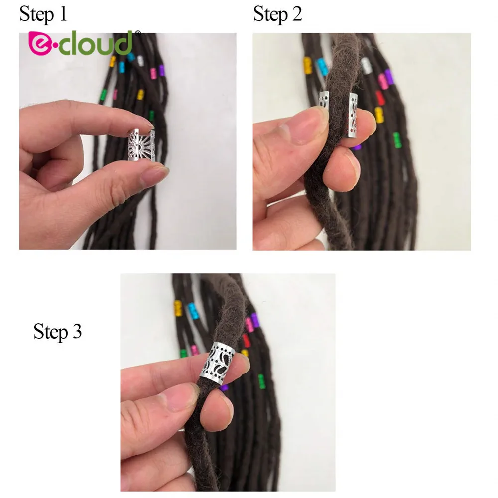 170 шт. дреды бусины разноцветные, алюминиевые дредлоки металлический манжеты украшение для волос Плетение волос ювелирные изделия