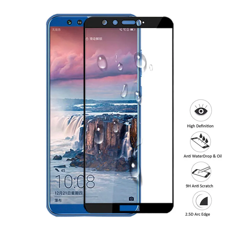 Закаленное стекло 9H для Huawei Honor 9 10 lite легкий защитный экран стеклянный чехол Play view