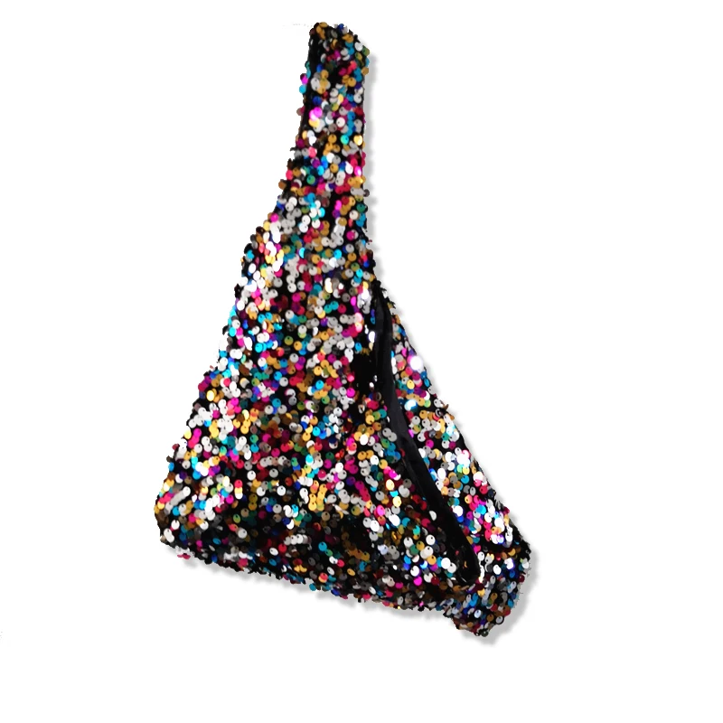 Colorful Mermaid Sequins Hands Bags For Women Rainbow Sequin Beaded Vest Bag Female Casual Wrist Bag Japan Tote Lady