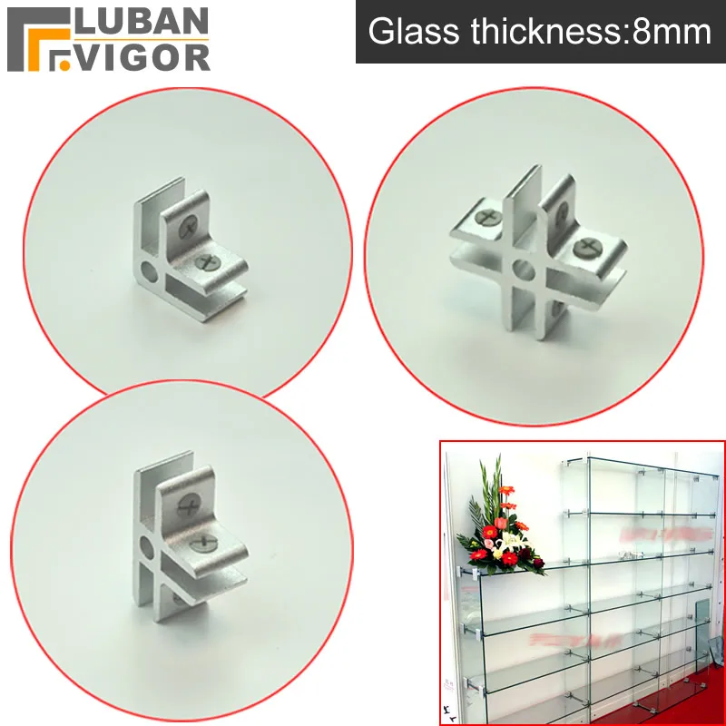 Glass/Acrylic Showcase clips/connector,for 8mm glass/Acrylic,without