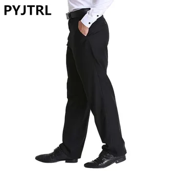 

Classic Black Men's Business Suit Mens Loose Pants Middle Age Occupation Formal Trousers