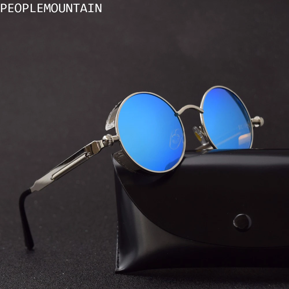 2019 Retro Round Metal HD Polarized Punk Steampunk Sunglasses For Women Men Vintage Sun Glasses oculos de sol feminino masculino |