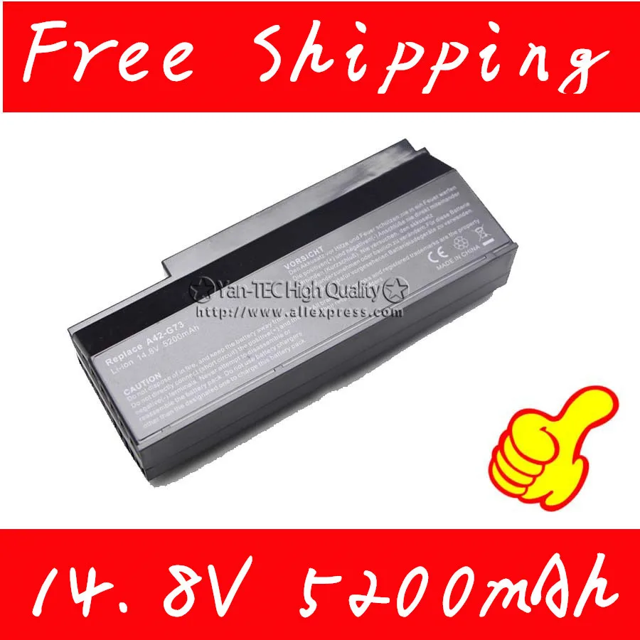 

14.8V 5200mAh Laptop Battery For Asus G73 G73g G73s G73j G73jh G73jw G53j G53 G53s G53sx G53sw Free shipping