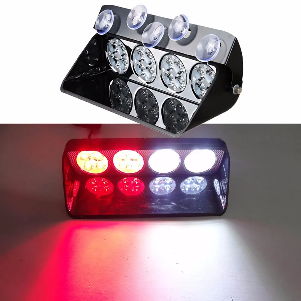 16LED 12V 36W Super Bright Red and White Car Flashing Strobe Light