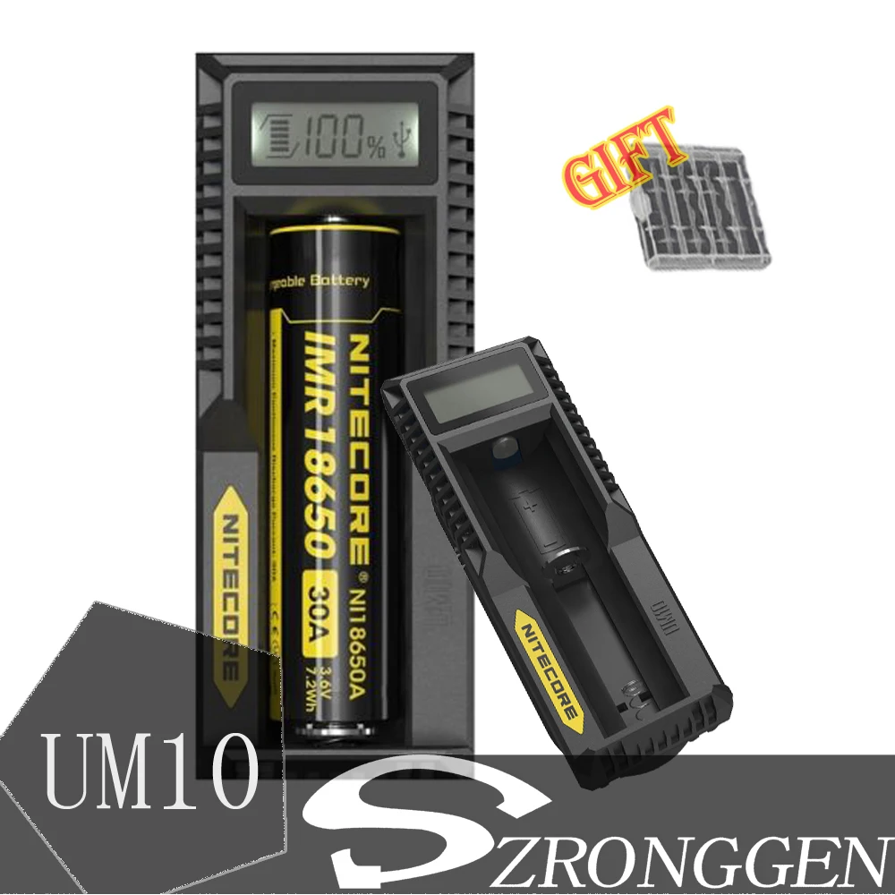 

100% Original Nitecore UM10 Digital Smart USB Charger 18650 17650 17670 RCR123A 16340 14500