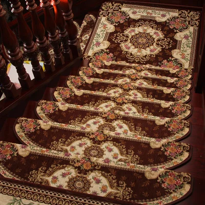 Высококачественный апгрейд простой европейский стиль домашняя лестница заказной вышитый пластиковый Противоскользящий лестничный коврик - Цвет: 165 brown