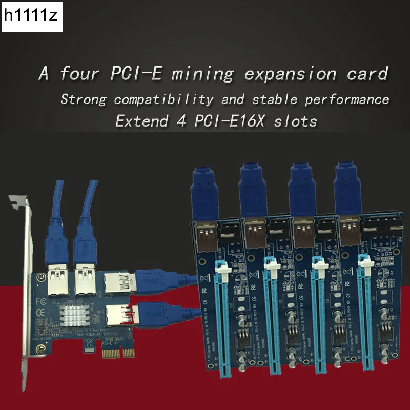 PCI express 16X Слоты переходная карта E 1X к внешнему 4 e слот адаптер PCIe порт