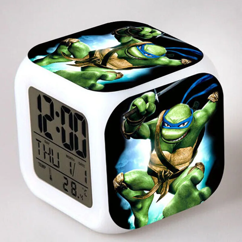 

Teenage Mutant Ninja Turtles LED 7 color Change/Flash Digital Alarm Clock la casa mall reloj despertador wekker reveil Watch