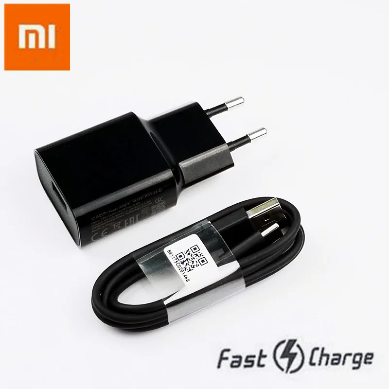 

Original QC 3.0 EU xiaomi wall Charger Quick Fast Charge Usb Type c cable For mi a2 mix 3 2 2s max a1 8 lite se 6 6x mi8 mi6 5s