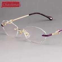 Чашма очки без оправы анти синий луч компьютерные очки Оптическая оправа oprawki okularowe damskie occhiali da vista donna фиолетовый