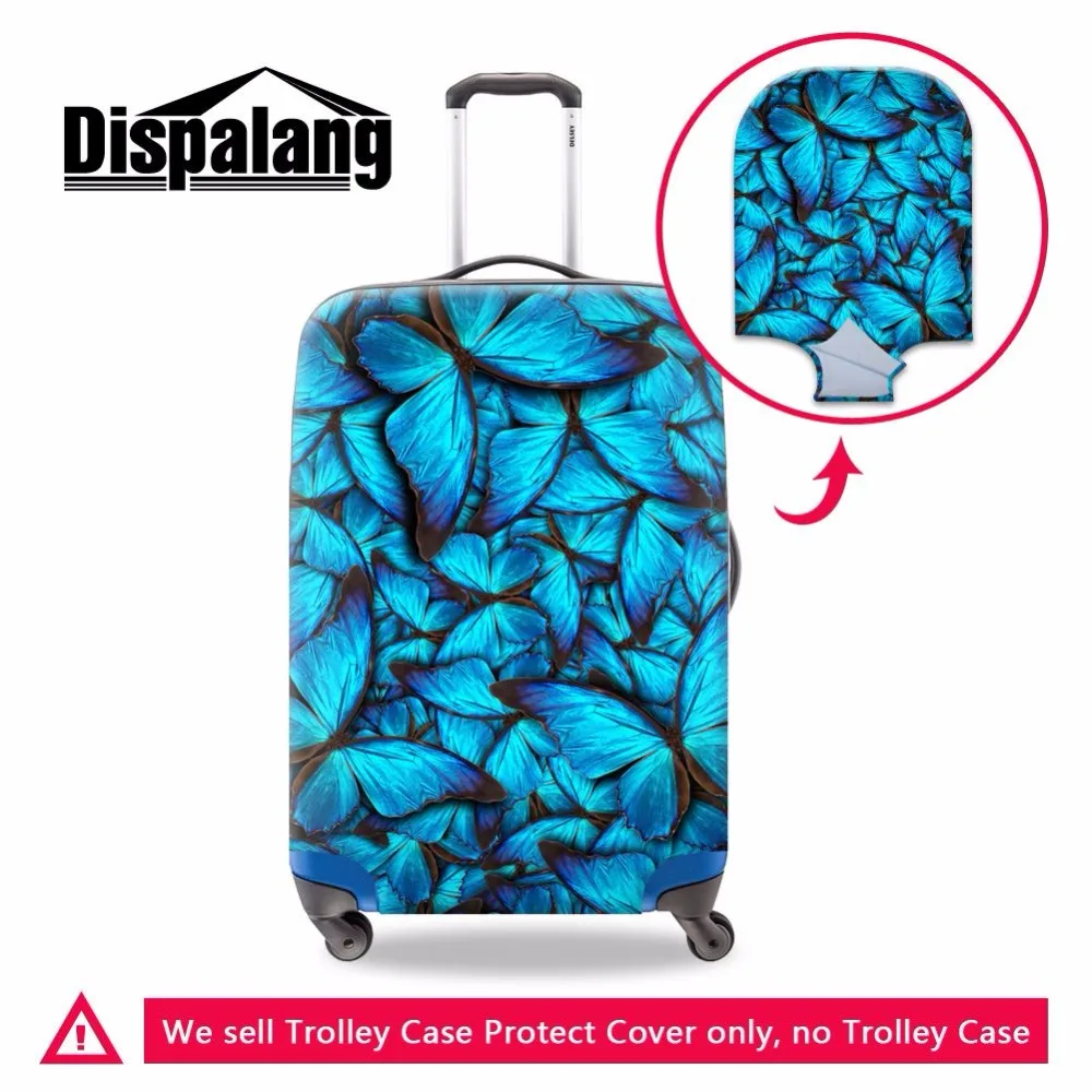 

Travel on road stretchable travel luggage suitcase protective cover for 18 to 30 inch trunk case butterfly print baggage cover