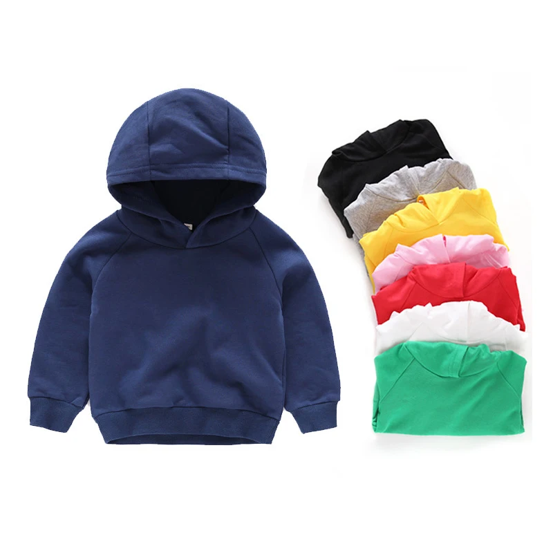

Kids Spring Autumn Clothes Children Hoodies for Baby Boys Outerwear Girls Hooded Sweatshirt 90~150 White Black Solid Hoodie
