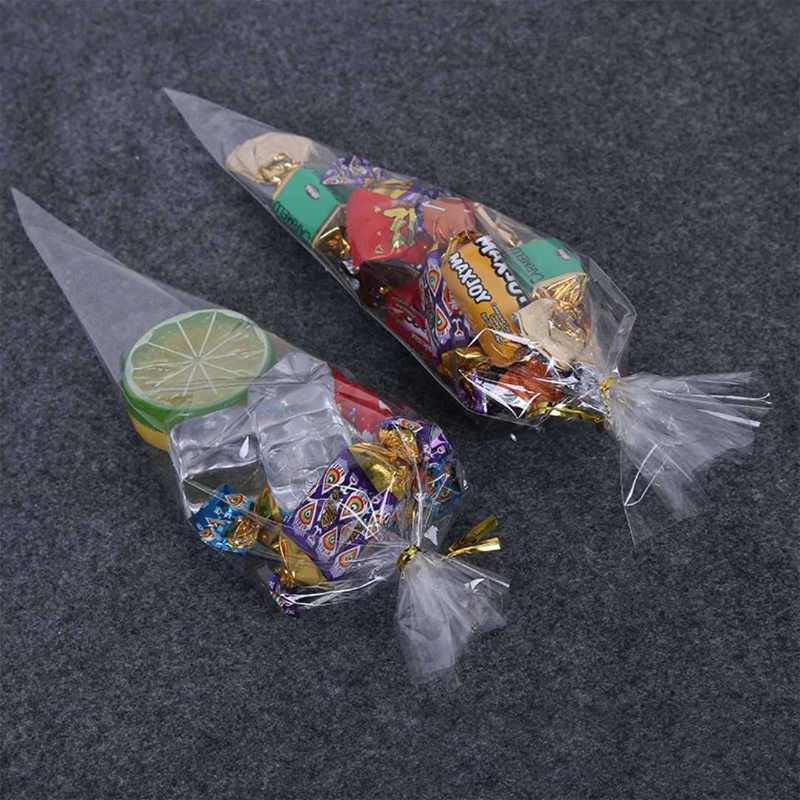 50Pcs Clear Cellophane Packing Bag Candy Bags Gift Bags Environmentally