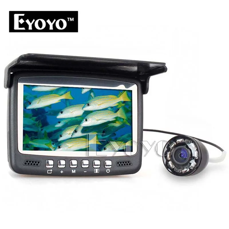 

Eyoyo Original 15M Underwater Ice Video 1000TVL Fishing Camera Fish Finder 4.3" LCD Monitor 8 LED Night Vision Camera Sunvisor