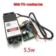 5.5w high power 450NM focusing blue laser module laser engraving and cutting TTL module 5500mw laser tube+googles