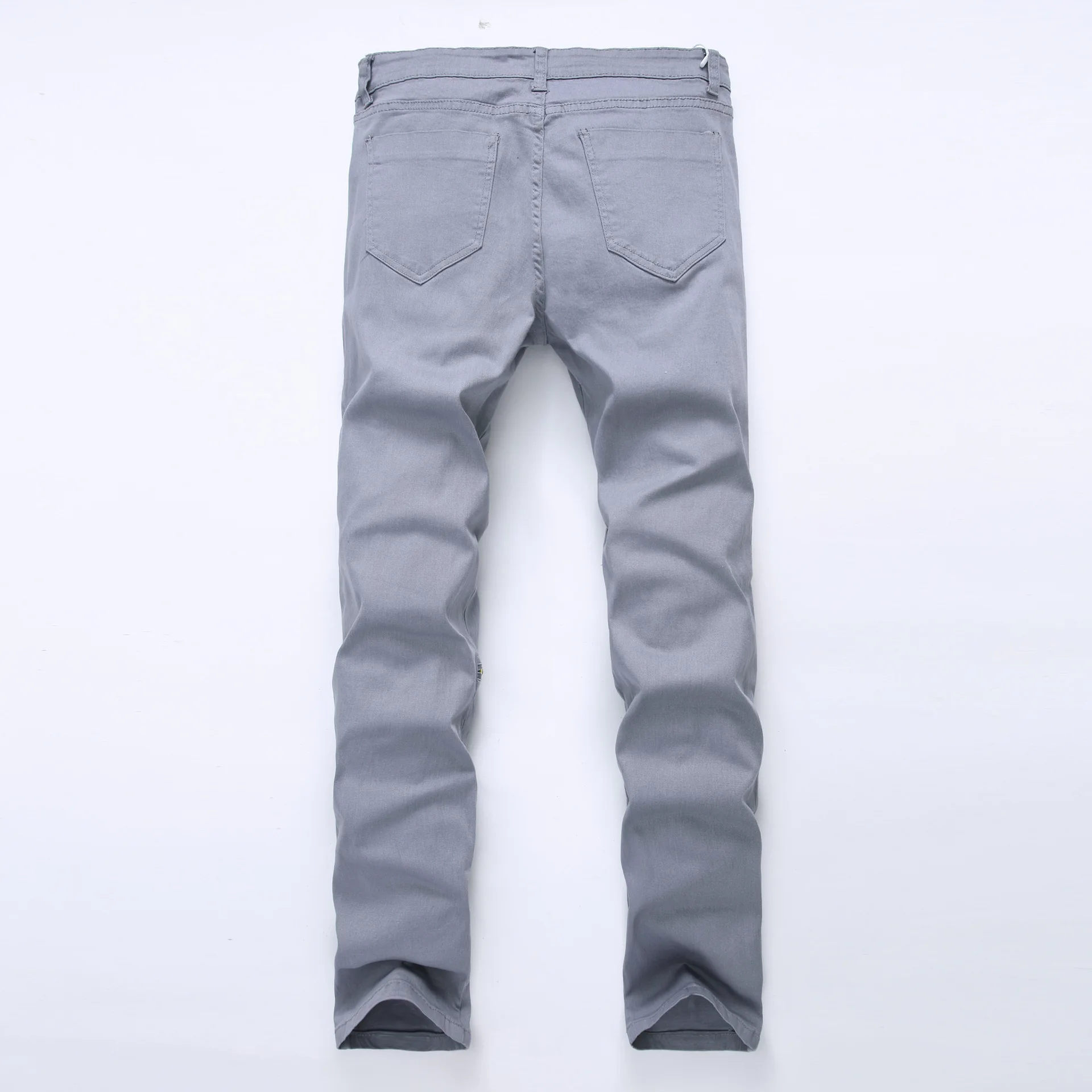 Белые рваные мужские джинсы с дырками, супероблегающие, Известный дизайнерский бренд, облегающие рваные джинсы, узкие джинсы на молнии