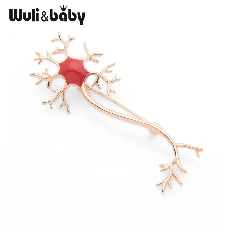 Wuli& baby, красная эмалированная черепно-мозговой нерв, броши для женщин и мужчин, больничная форма, брошь на булавке