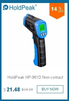 HoldPeak HP-981D Бесконтактный цифровой лазерный ИК инфракрасный термометр для хранения данных Регулируемый температурный пистолет для использования в помещении и на открытом воздухе