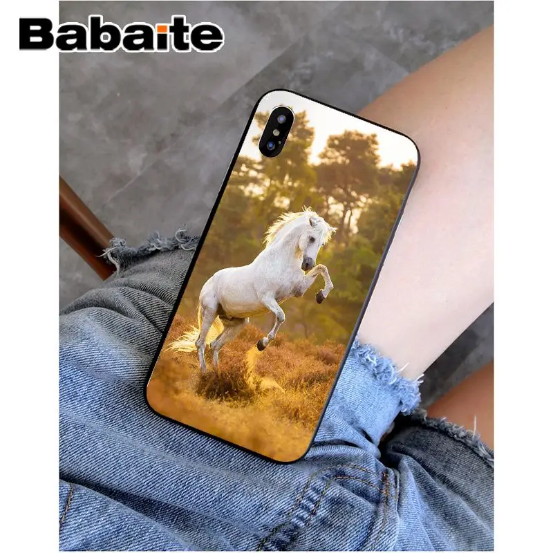 Babaite с принтом животного, лошади DIY Роскошный Высокий протектор на конце чехол для Apple iPhone 8 7 6 6S Plus X XS MAX 5 5S SE XR мобильных телефонов - Цвет: A10