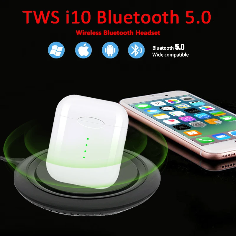 

i10 i10s TWS LK TE9 LK-TE9 1:1 size Support Wireless Charging Air Headphone mini Bluetooth headset PK i7s i9 TWS