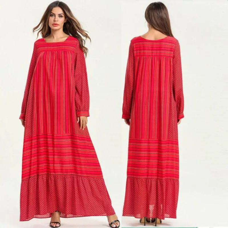 

Red Vestidos Abaya Dubai Muslim Dress Abayas For Women Hijab Dress Kaftan Ramadan Caftan Jilbab Elbise Turkish Islamic Clothing