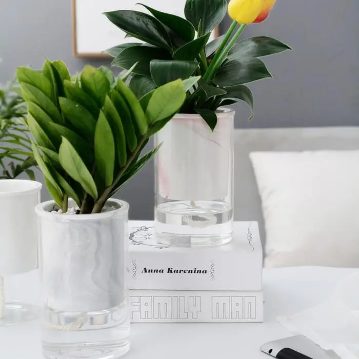 Домашние керамические растения горшок цветок суккулент самополива горшок для офиса рабочего стола-падение