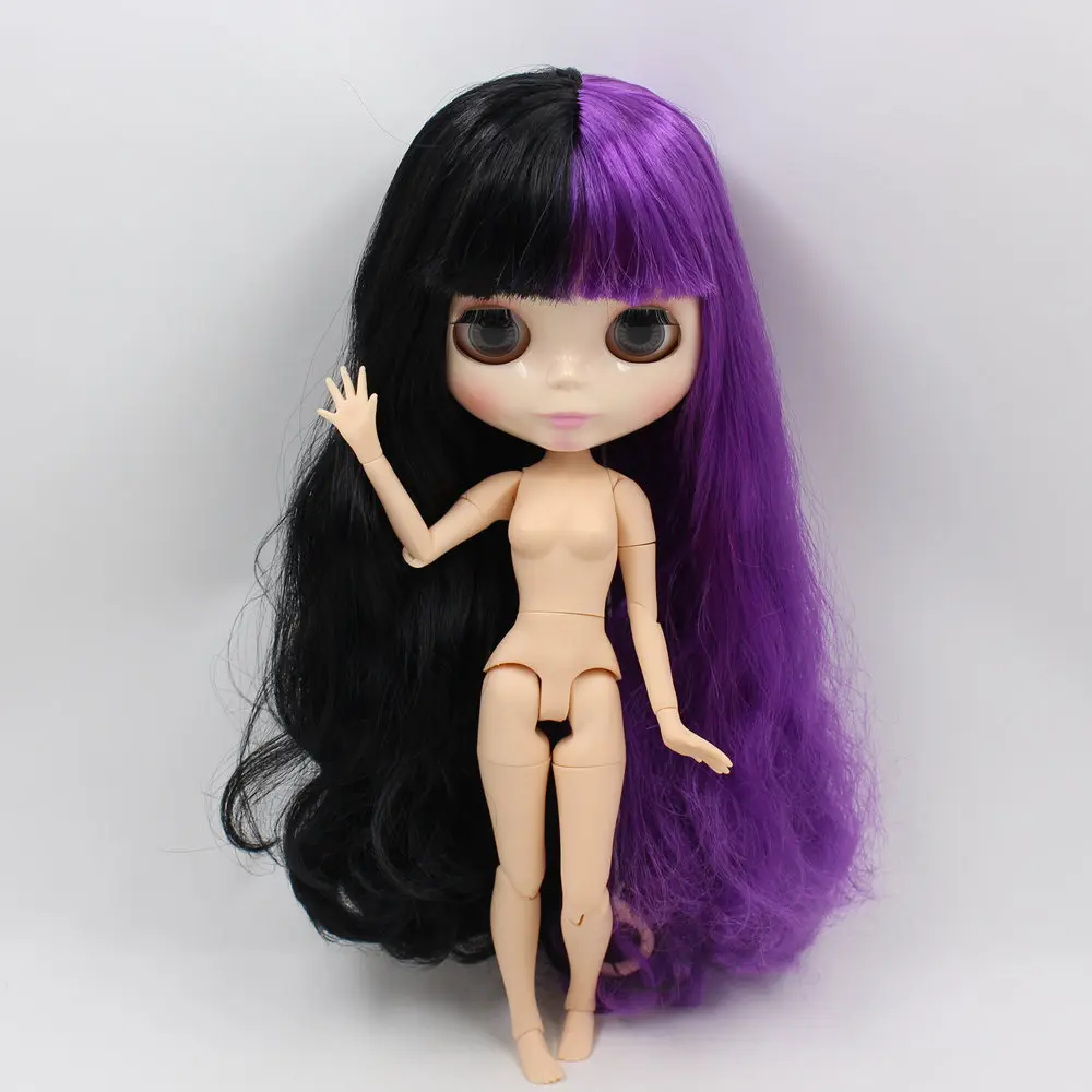 Ледяной DBS Blyth кукольные серии No.280BL1962/117 черно фиолетовые волосы из белой кожи