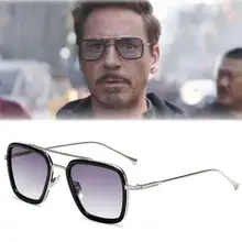 Винтажные Солнцезащитные очки в стиле стимпанк для мужчин и женщин Tony Stark iron man, солнцезащитные очки в стиле ретро, квадратные металлические очки, очки UV400