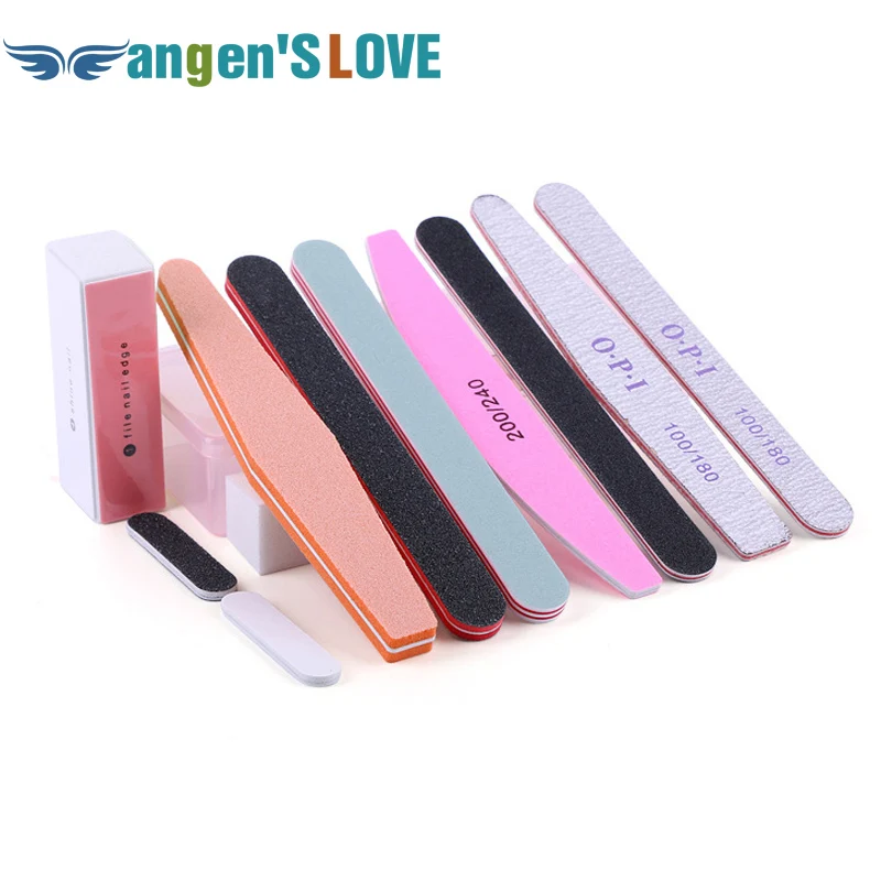 11pcs set Nail File Set With Plastic Box Nail Buffers Durable Grit Block Manicure Buffer Tools
