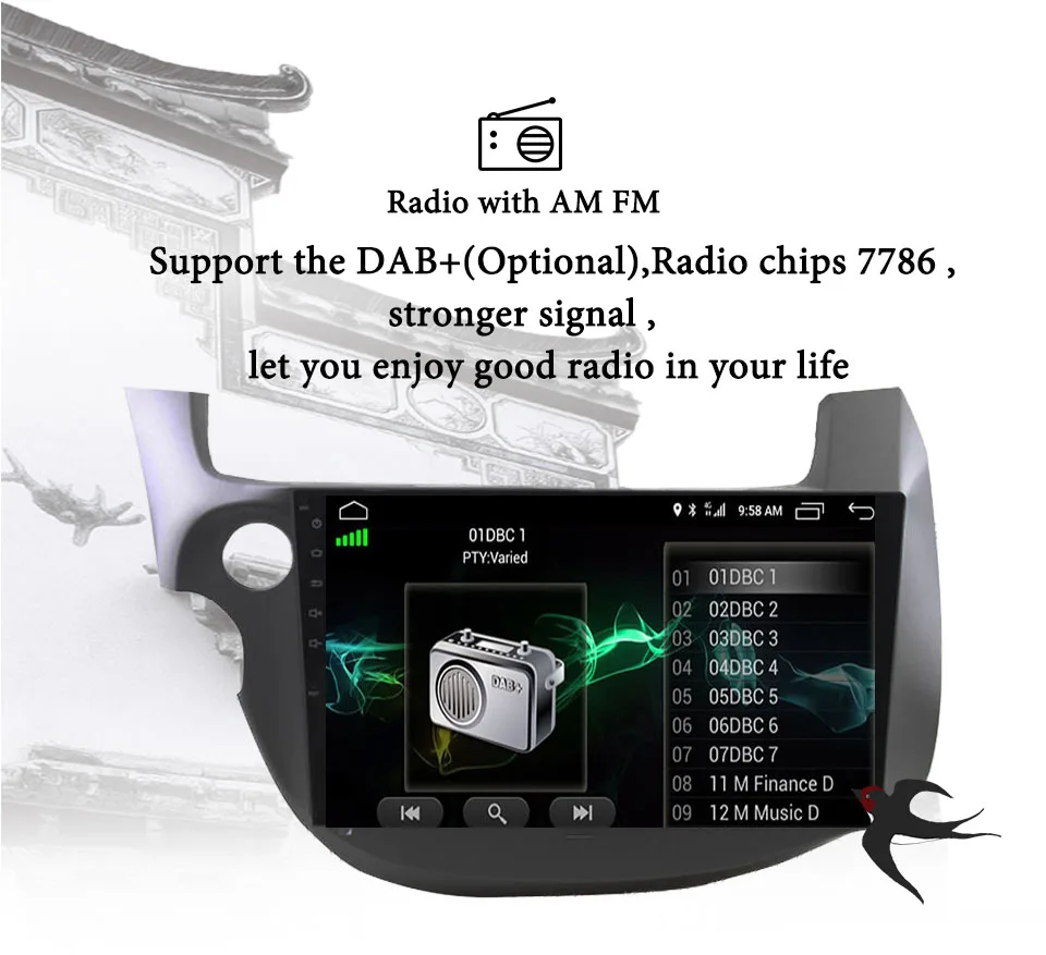 Perfect Car Multimedia Android 9.1 DVD GPS Navigation For HONDA FIT JAZZ 2007 2008 2009 2010 2012 2013 radio video player Tape Recorder 1