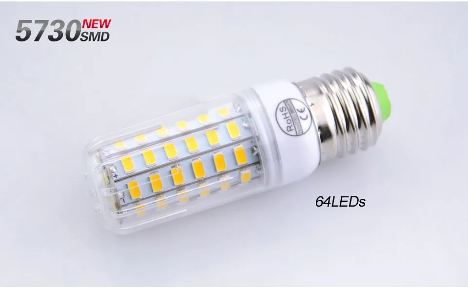 AmmToo E27 Led кукурузный светильник 5730 SMD быстрый отвод тепла пластиковая крышка Светодиодная кукурузная лампа 24 30 42 64 80 89 108 светодиоды лампада светодиодный светильник