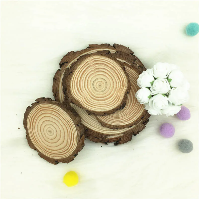 5pcs Unfinished Natural Round Wood Slices Diy Craft Decorations For Birthday Party Wedding Gift Tags DIY Crafts Painting