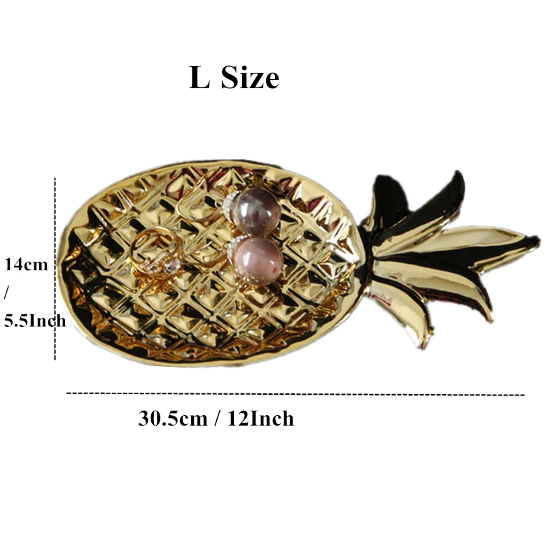 VILEAD 12 ''7,8'' керамическое Ананасовое блюдо статуэтки золотое покрытие украшения в виде ананаса поднос украшение современное фруктовое блюдо домашний декор