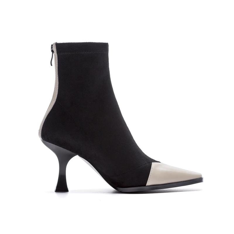 Mujer De Pie black Zapatos Cr449 Tacón Botas Mujeres Gamuza Moda Del Apricot Invierno Nueva Alto Puntiagudo 2018 Enmayer Dedo wSqfcXZpf