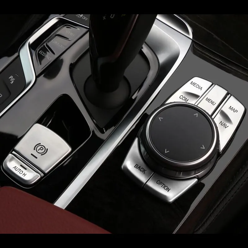 

Chrome ABS Multimedia Buttons Covers Engine Start Stop Trim Decals Car Styling Organizers For BMW X3 G08 G01 5 Series G38 G30