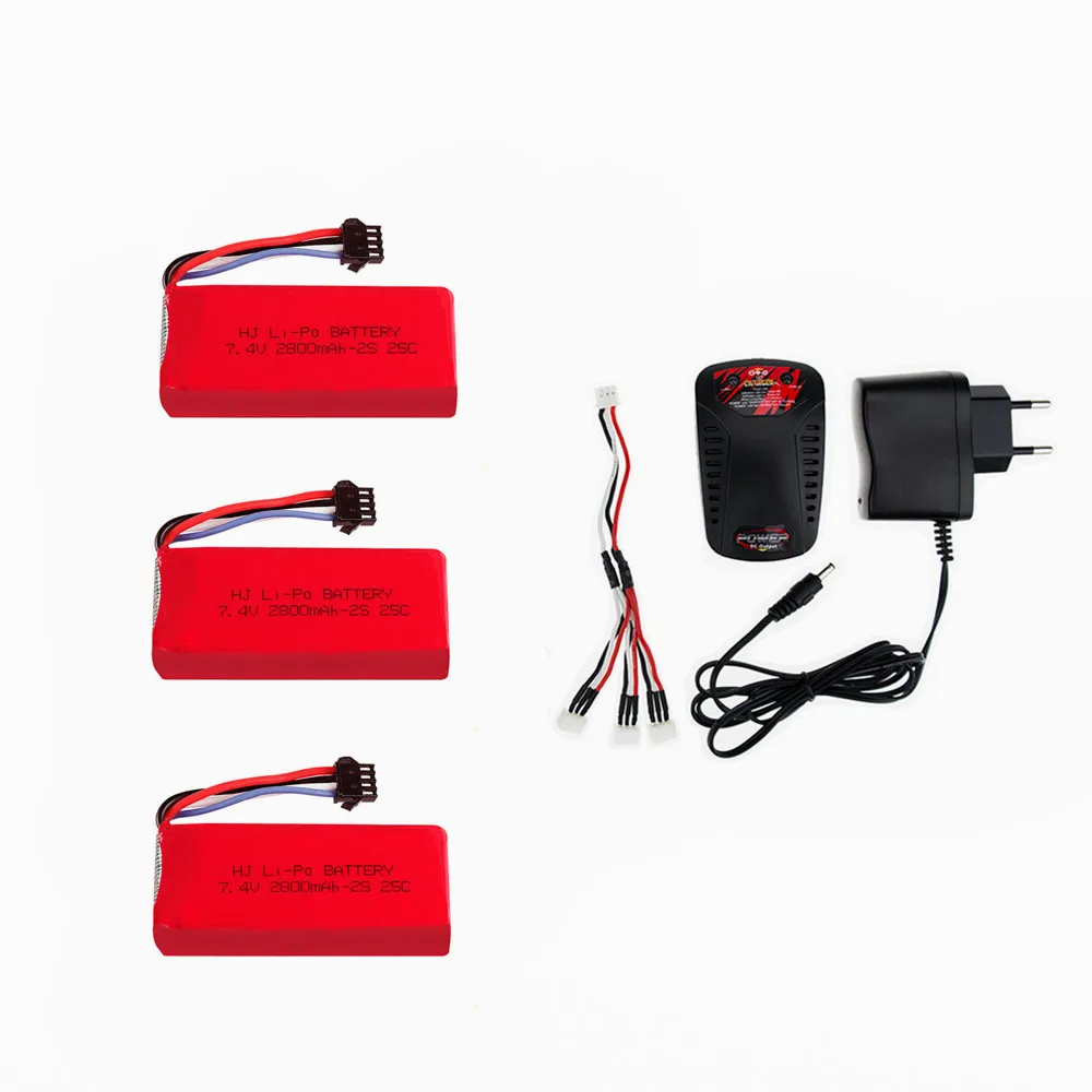 1 2 3 шт. 7 4 в 2800 мАч 25C Lipo батарея SM-4P вилка с зарядным устройством для Udi UDI902 UDI002 Huanqi
