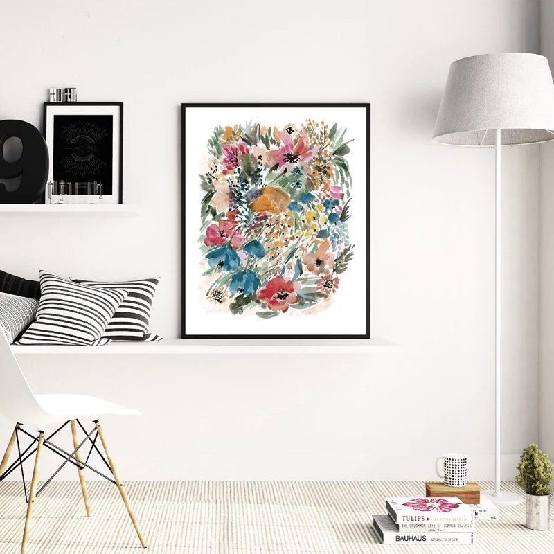 Watercolor Flowers Canvas Prints Living Room Decor