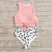 Великолепный женский купальный костюм, комплект бикини из двух предметов, боди с бантиком, пляжная одежда спереди, укороченный топ в горошек, купальник, Badkleding