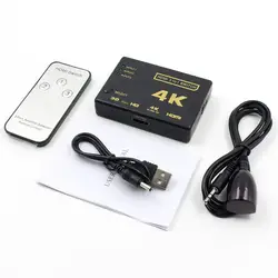 2018 Новый Ultra HD 4 К x 2 К HDMI коммутатор 3x1 3 Порты и разъёмы Switcher 3D 1080 P w/ИК пульт дистанционного