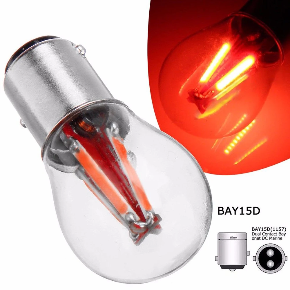 

2Pcs/set 12V Red 4 LED 1157 BAY15D 21/5W Car Reverse Backup Tail Stop Brake Light Bulb