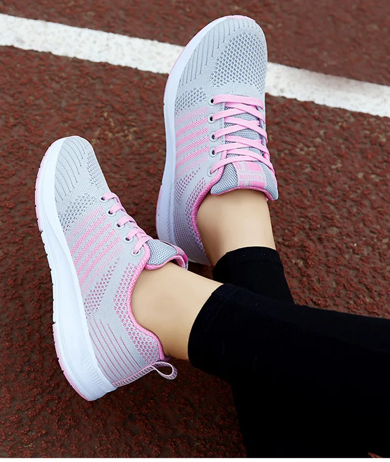  RECOISIN 2019 Autumn Sneakers Women Sport Shoes For Woman Lightweight Mesh Running Black Pink Walking Jogging Female Sneakers  (11)