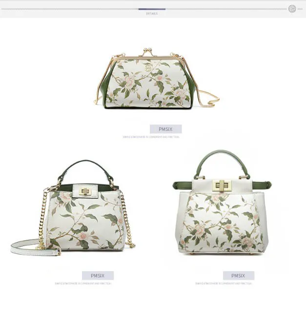 Женская сумка из натуральной кожи, сумка на плечо с принтом в китайском стиле, модная сумка, дизайн, обеденная посылка, сумка на цепочке