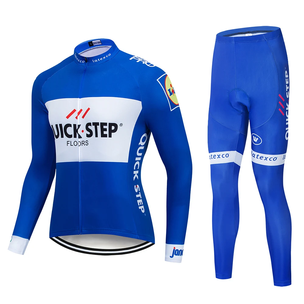 

2019 Quick step Pro Team Men cycling Jersey Long Sleeve bike MTB bib pants suit Quick Dry Breathable racing bicycle clothing