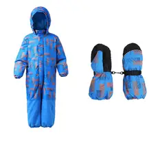 Moomin/Новинка года; модный детский зимний комбинезон; водонепроницаемый Зимний комбинезон; Верхняя одежда для-20 градусов; зимний комбинезон для мальчиков; синие варежки