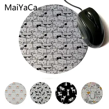 

MaiYaCa Big Promotion Cats Black and White Rubber Computermats Natural Rubber Round Gaming Mouse Pad Newest Super Cute mouse mat