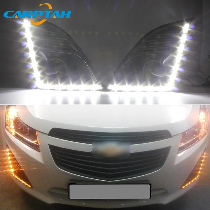 

LED Daytime Running Light For Chevrolet Cruze 2014 2015 Waterproof Yellow Turn Signal Indicator Light Fog Lamp LED DRL