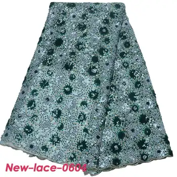 

French lace fabric 5yds/with sequins laces for women luxury dresses 2019 high quality nigerian fabric R003